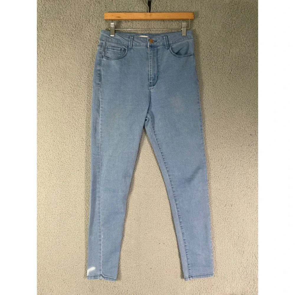 Forever 21 Womens Light Wash High Waisted Skinny Jeans Size 28 Blue Stretch
